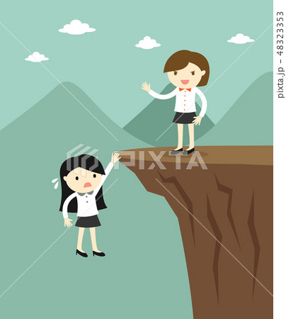 woman doesn't help another woman who is in crisis. 48323353