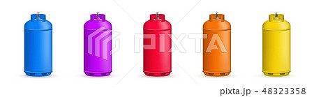 Creative vector illustration of gas cylinder, tank, balloon, container of propane, butane, acetylene 48323358