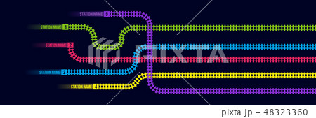 Creative vector illustration of railway station map, metro road infographic, train railroad route 48323360