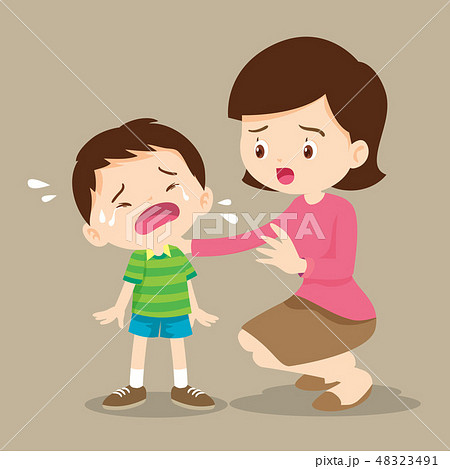 mother Comforting crying boy mother Comforting crying boy 48323491
