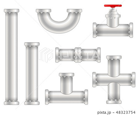 Creative vector illustration of plastic water, oil, gas pipeline, pipes sewage isolated on Creative vector illustration of plastic water, oil, gas pipeline, pipes sewage isolated on 48323754
