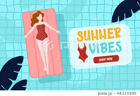 Summer vibes web template banner. poolside 48323990