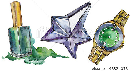 Fashionable sketch glamour illustration in a watercolor style isolated element. Watercolour fashion 48324058