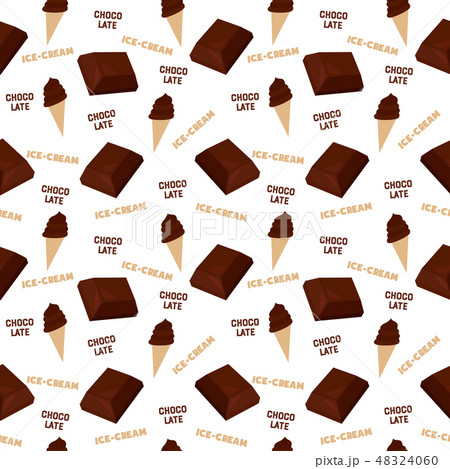 Chocolate seamless pattern with ice cream. 48324060