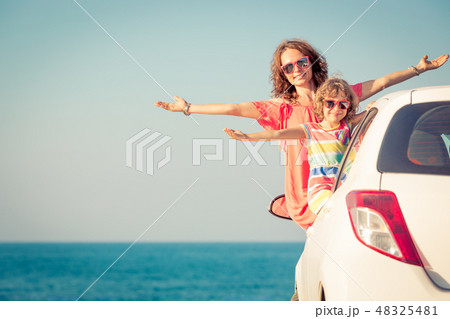 Happy family travel by car 48325481