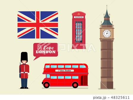 London Tourist Landmark National Symbolsのイラスト素材