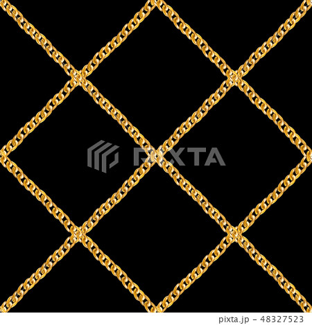 Golden chain glamour seamless pattern illustration 48327523