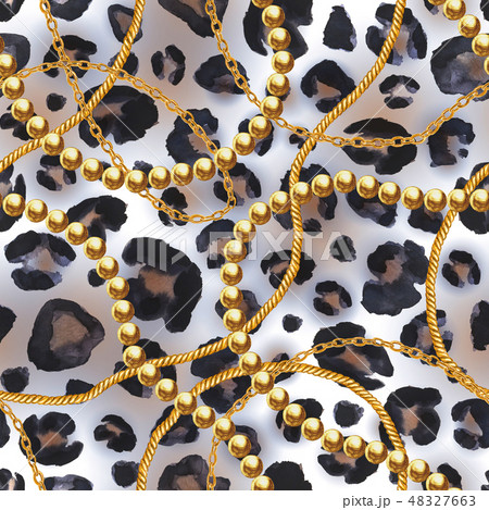 Golden chain glamour seamless pattern illustration Golden chain glamour seamless pattern illustration 48327663