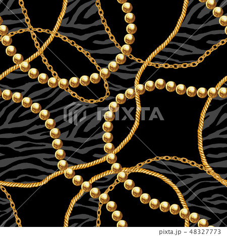 Golden chain glamour seamless pattern illustration Golden chain glamour seamless pattern illustration 48327773