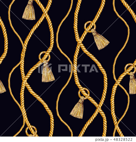 Golden chain glamour seamless pattern illustration Golden chain glamour seamless pattern illustration 48328522