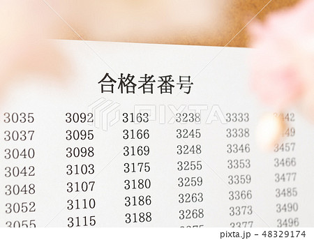 合格発表　合格者番号　合格者受験番号　桜　春　資格取得 48329174