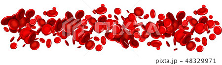 Creative vector illustration of red blood cells stream, microbiological medical erythrocyte 48329971