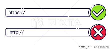 Creative vector illustration of http, https protocol connection ssl encryption web site isolated on Creative vector illustration of http, https protocol connection ssl encryption web site isolated on 48330026