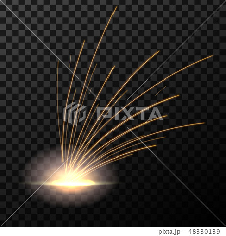 Creative vector illustration flash of electric welding metal fire with sparks isolated on Creative vector illustration flash of electric welding metal fire with sparks isolated on 48330139