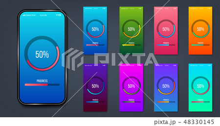 Creative vector illustration of mobile app progress bar loading isolated on transparent background Creative vector illustration of mobile app progress bar loading isolated on transparent background 48330145
