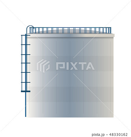 Creative vector illustration of water tank, crude oil storage reservoir isolated on transparent 48330162