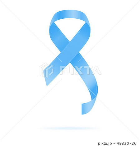 Realistic Blue Ribbon. World Prostate Cancer Day Concept. Vector Illustration. Men Healthcare 48330726
