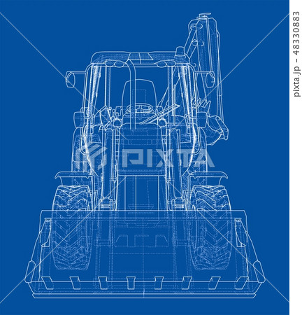 Sketch of Loading Shovel with Back Actor 48330883