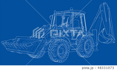 Sketch of Loading Shovel with Back Actor 48331073