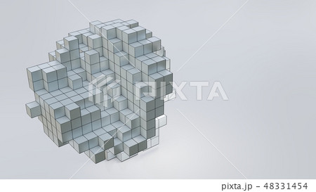 Background with gray abstract cubes 48331454