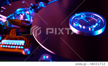 Technology hard drive storage device on table Technology hard drive storage device on table 48331712