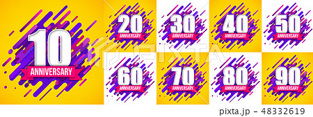 Creative vector illustration of anniversary logo celebration sign with different dates isolated on 48332619