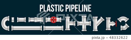 Creative vector illustration of plastic water, oil, gas pipeline, pipes sewage isolated on 48332622