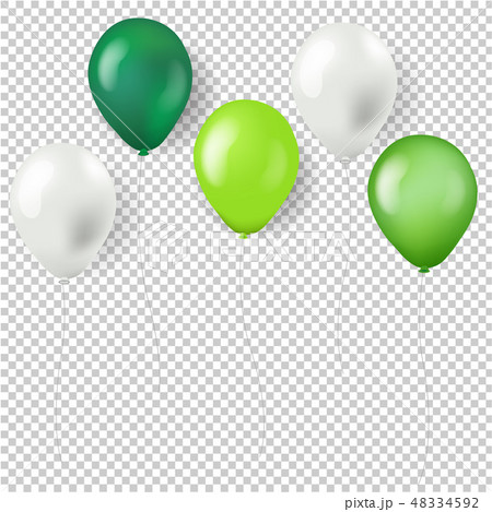 Green Balloons Isolated Transparent Background 48334592