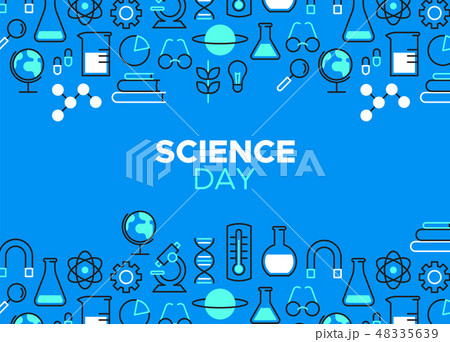 Science Day outline icon illustration Science Day outline icon illustration 48335639