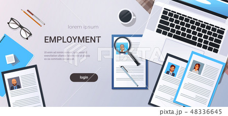curriculum vitae recruitment candidate job position cv profile top angle view workplace desktop with curriculum vitae recruitment candidate job position cv profile top angle view workplace desktop with 48336645