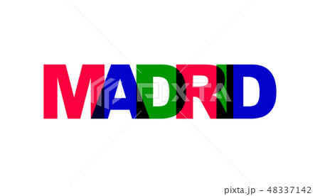 Madrid, phrase overlap color no transparency. Madrid, phrase overlap color no transparency. 48337142