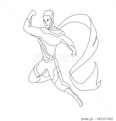Superhero for coloring book isolated. Comic book vector illustration. 48337482