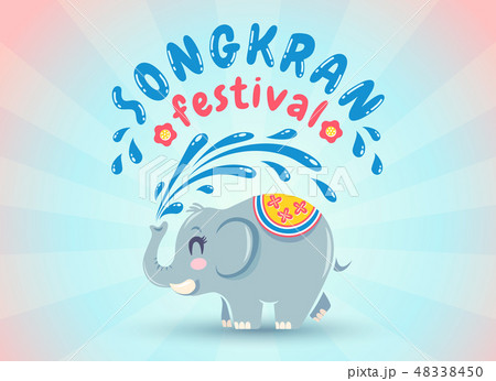 Emblem for Songkran water festival. 48338450
