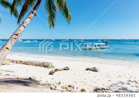 Idyllic Alona Beach with white sand, Philippines 48339365