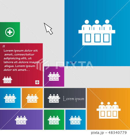Conference icon sign. buttons. Modern interface we 48340779