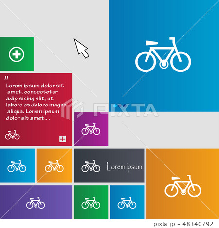 bicycle icon sign. buttons. Modern interface websi 48340792