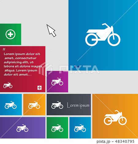 Motorbike icon sign. buttons. Modern interface web 48340795