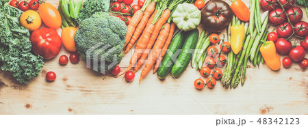 Summer vegetables on white table 48342123