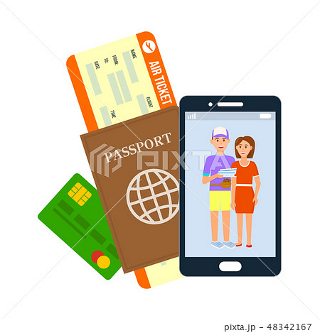 Air Ticket, Passport, Visa Vector Illustration 48342167