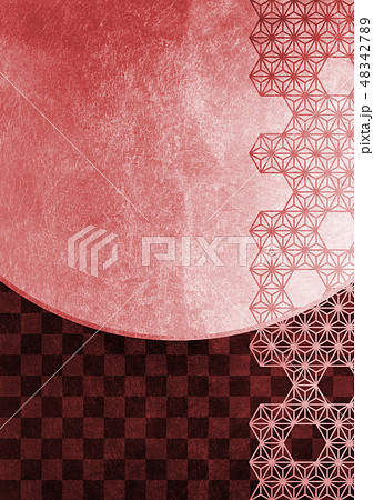 市松 麻の葉 赤黒 イメージ 背景素材 のイラスト素材 4427