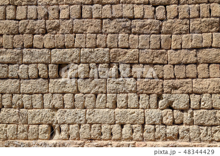 Earthen wall of ancient Chinese house ,China 48344429