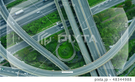 高速道路　空撮　画面 48344988