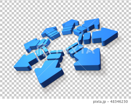 外向きに広がる矢印。拡散を表すアブストラクト 48346230