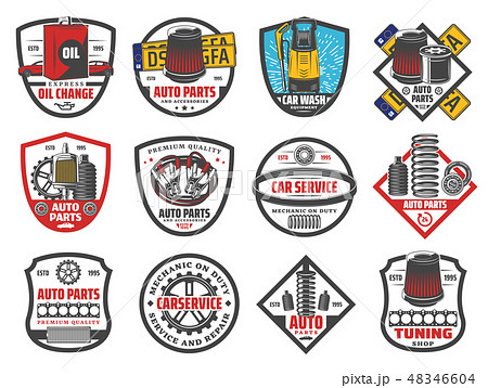 Car repair and vehicle diagnostic service icons Car repair and vehicle diagnostic service icons 48346604