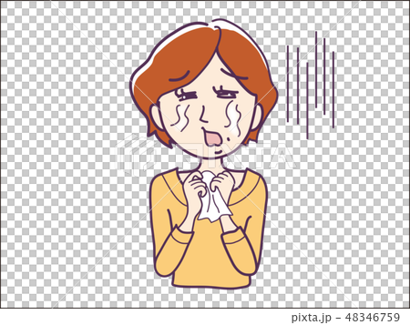 Around40 Woman 涙のイラスト素材 48346759 Pixta