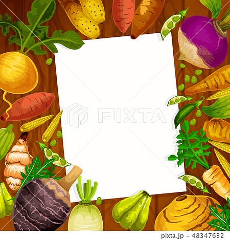 Vegetables and veggies cooking recipe blank Vegetables and veggies cooking recipe blank 48347632