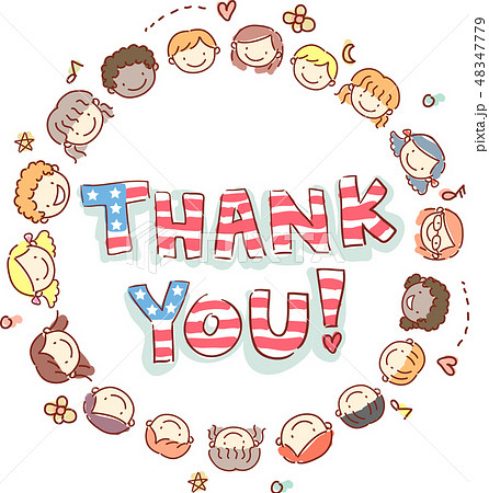 Stickman Kids Thank You Memorial Day Illustration Stickman Kids Thank You Memorial Day Illustration 48347779