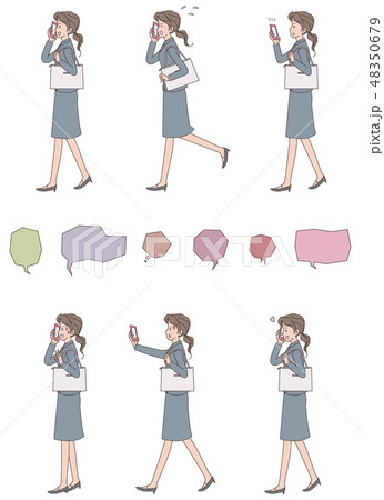 外まわりのOLとスマホ 外まわりのOLとスマホ 48350679