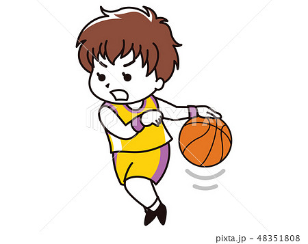 バスケットボール選手の女性のイラスト素材