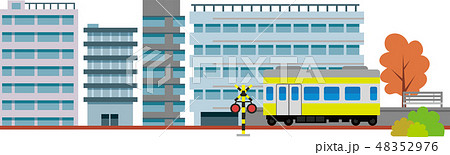 ビル　電車　街並み 48352976